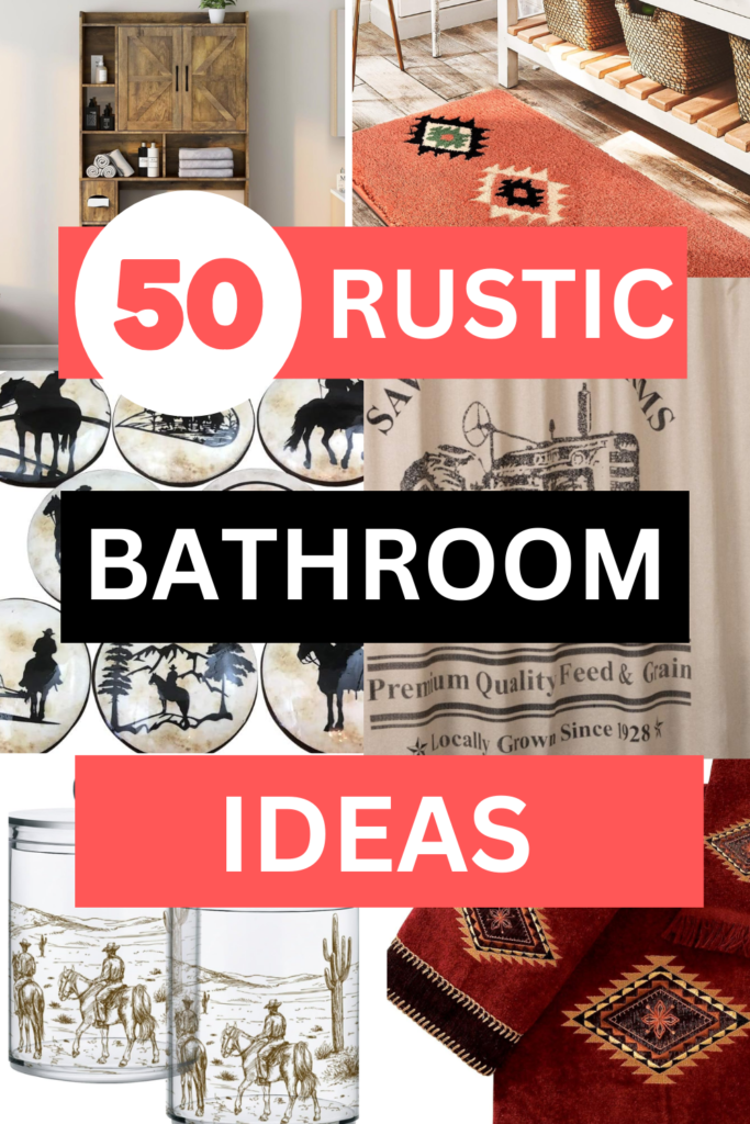 rustic bathroom ideas on a pinterest pin