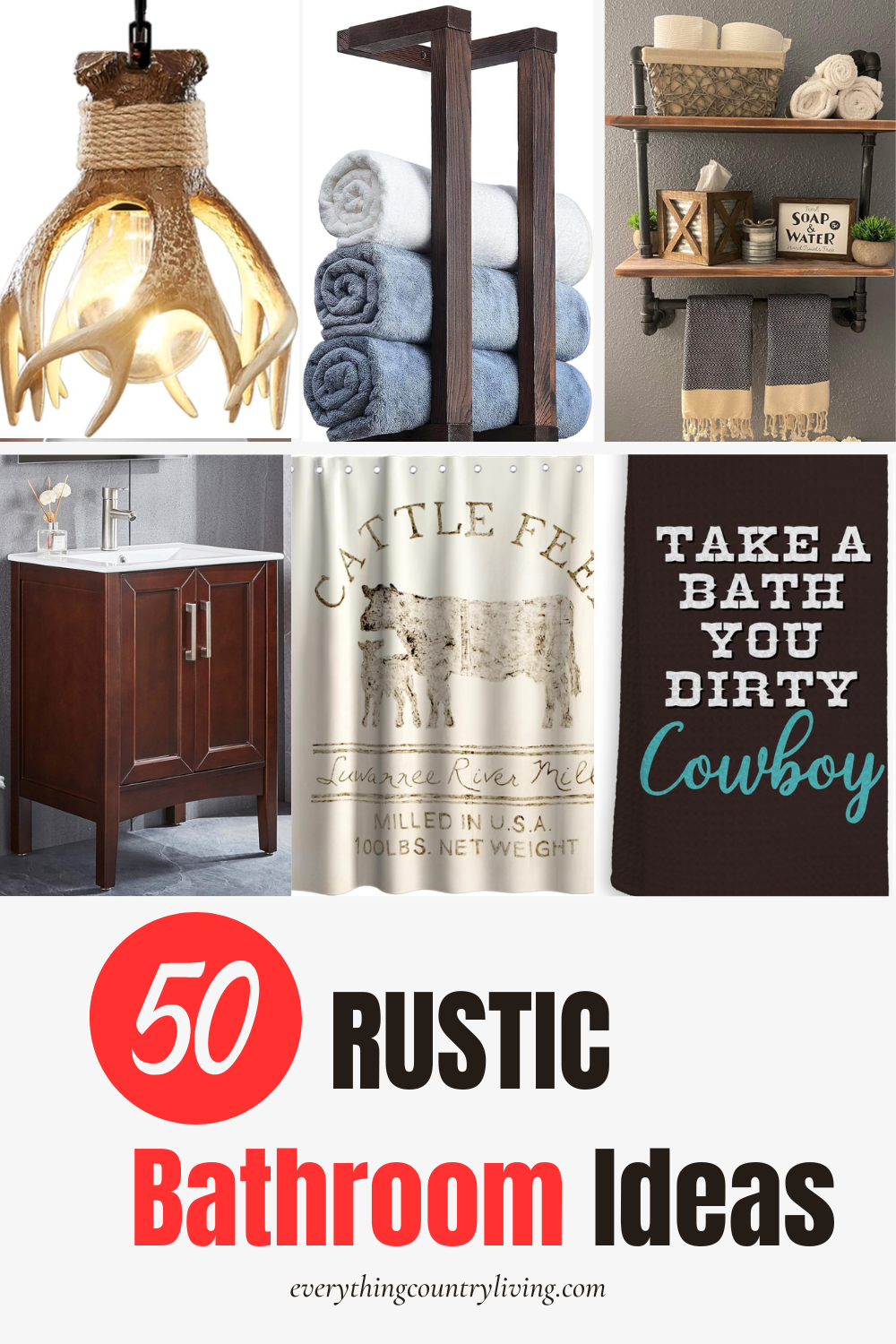 50 of the Best Rustic Bathroom Decor Ideas from Amazon