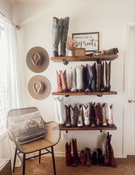 cowboy boot shelf