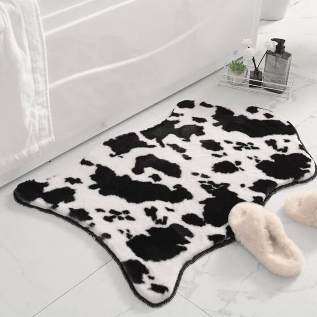 cowhide bath mat