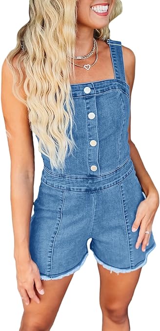 denim romper outfit