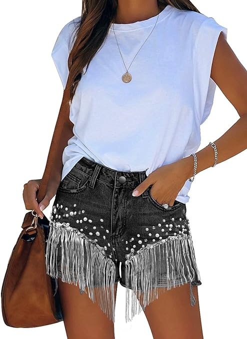 cute cowgirl outfits with fringe shorts