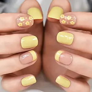 yellow flower nails
