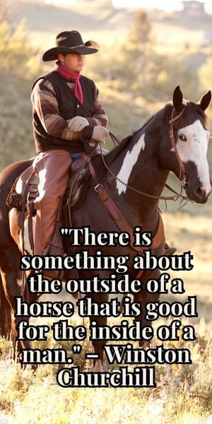 uplifting inspirational horse quotes cowboy riding a paint horse