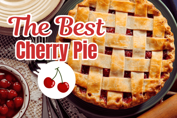 cherry pie on a table made from frozen cherries