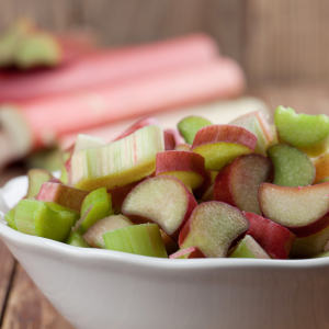 rhubarb in a bowl