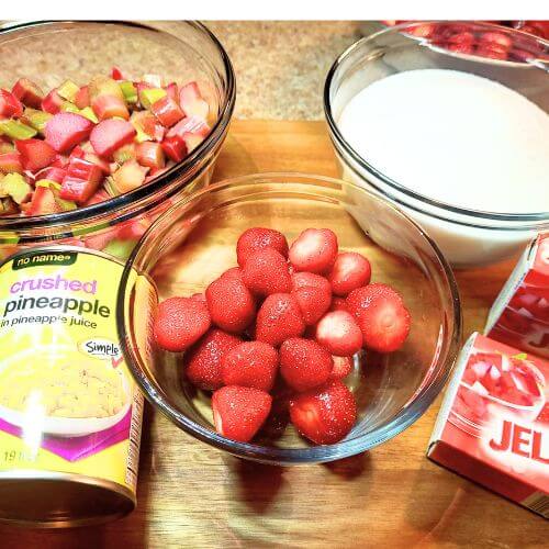 strawberry rhubarb jam ingredients for recipe