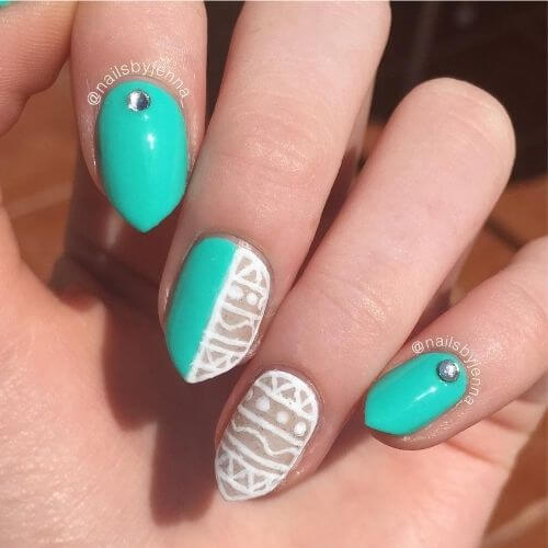  Turquoise tribal  Nails