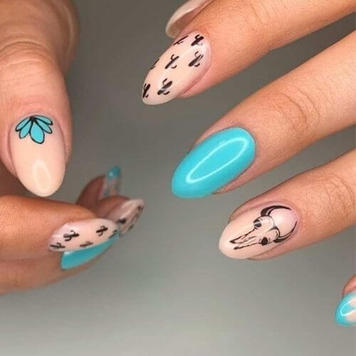  Turquoise Western Nail Designs