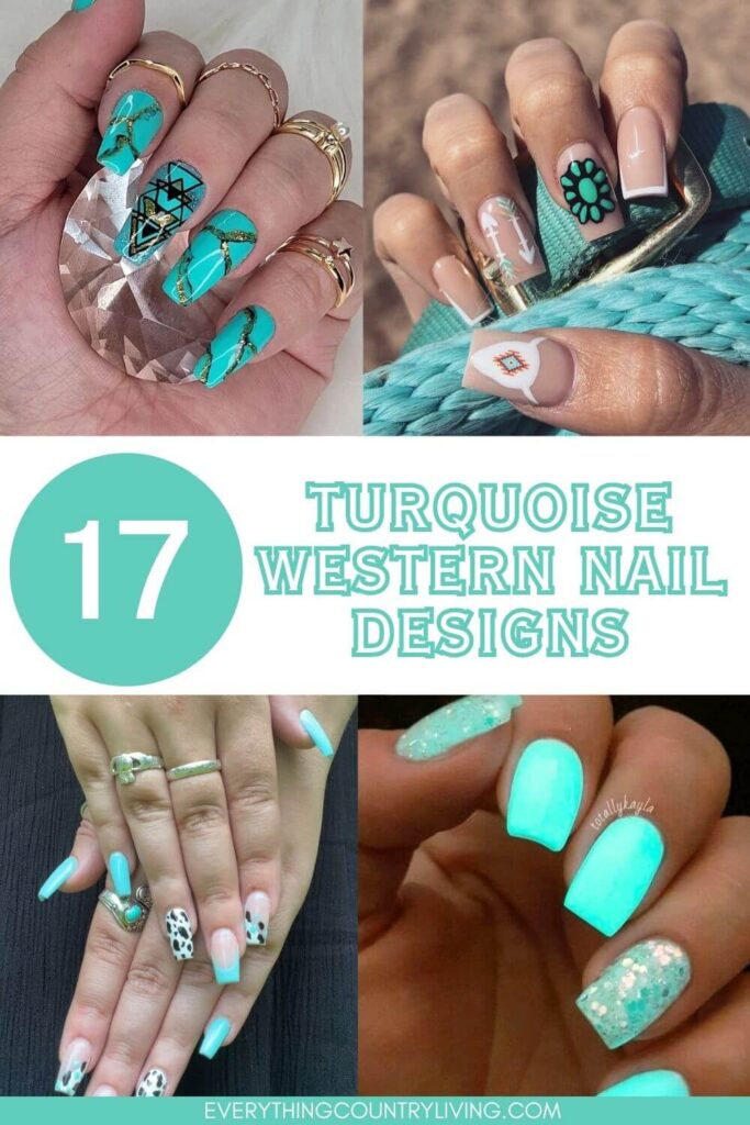 turquoise western nail designs a pin for Pinterest