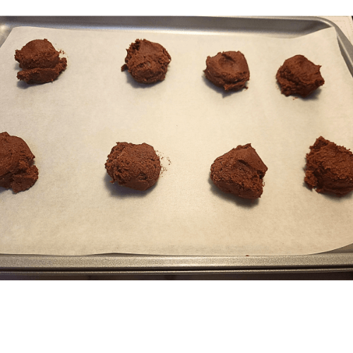 chocolate marshmallow cookies on a pan