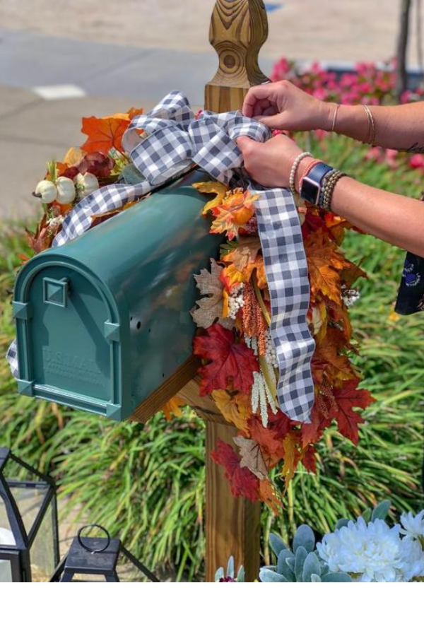 mail box swag in fall colors