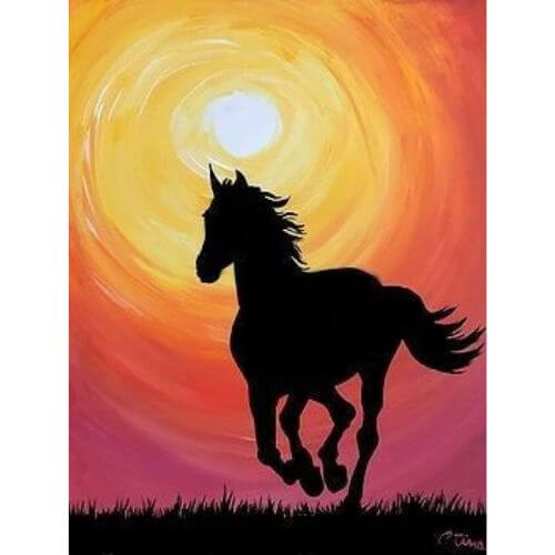 horse silhouette art horse crafts for teens