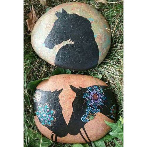 horse painted rocks