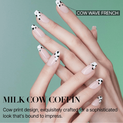 Cow print western nails