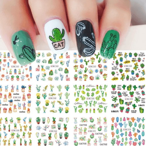 cactus western nail decals