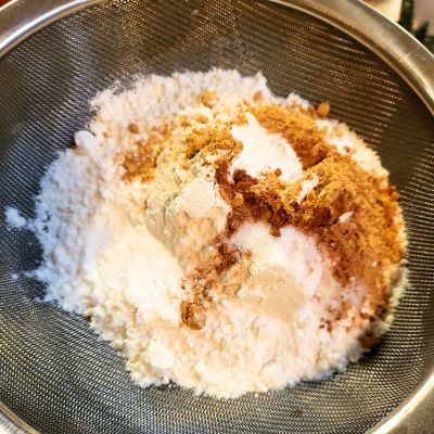 dry ingredients in a sifter