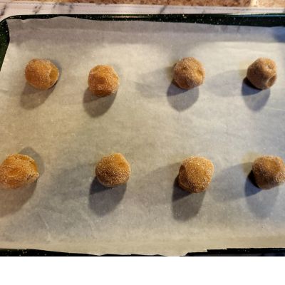 cookie balls on a pan not cooked