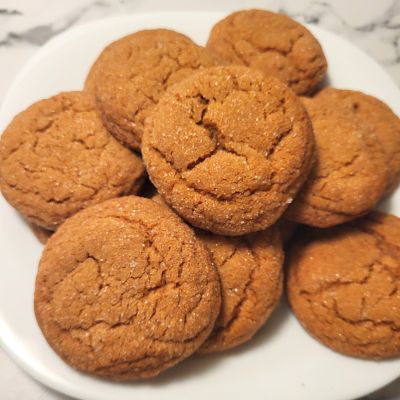 ginger snap cookies on a plate