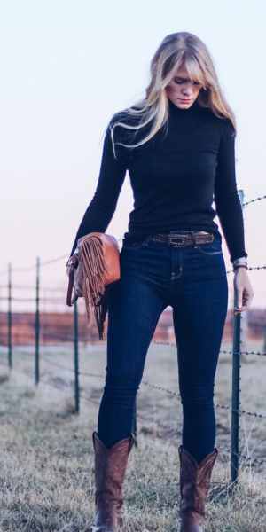 Western Winter Outfit all black